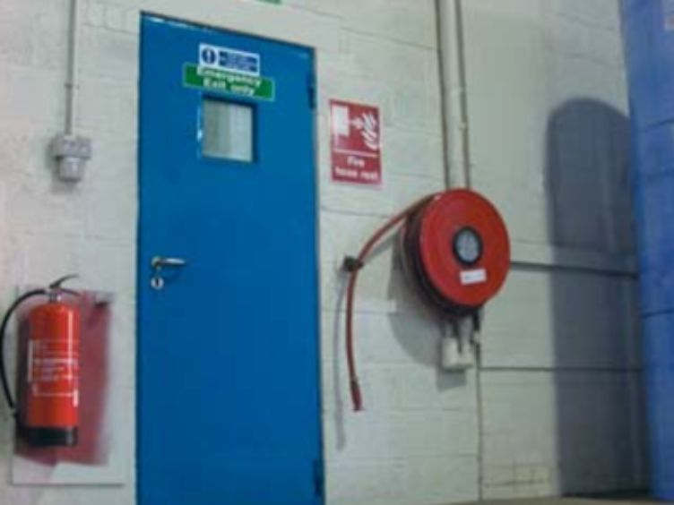 fire extinguisher hose pipe door