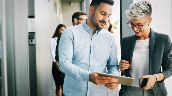 Two People doing an activity.