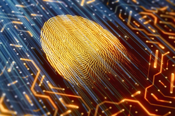 Close-up of a fingerprint scan