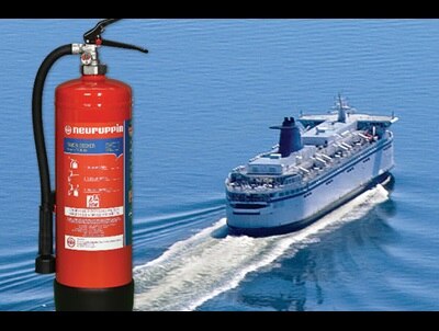 fire extinguisher overlaid ship