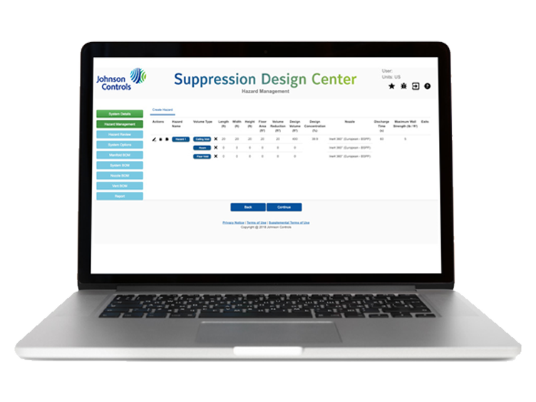 Laptop displaying Suppression Design Center