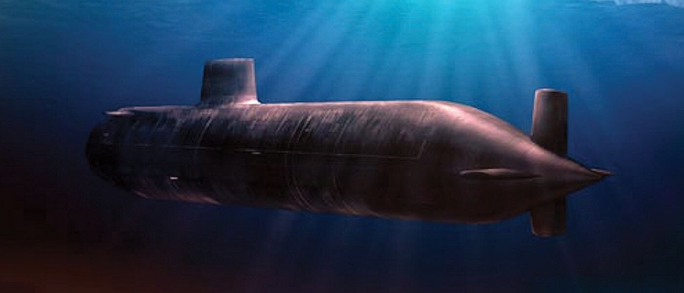 A submarine under water