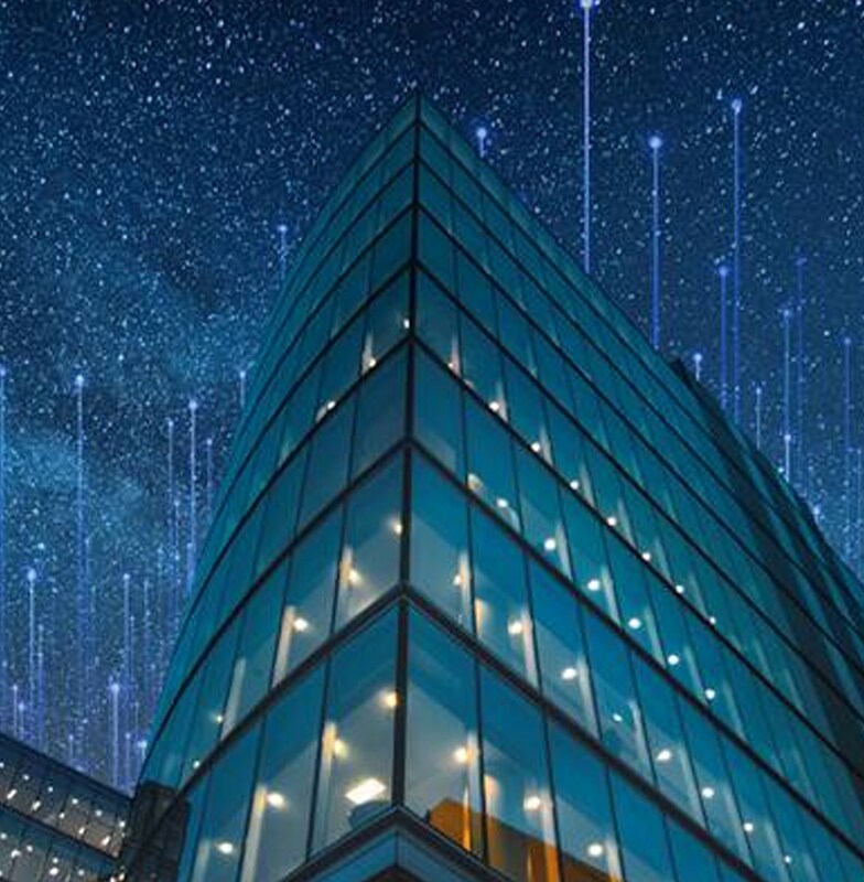 Building with graphic lights