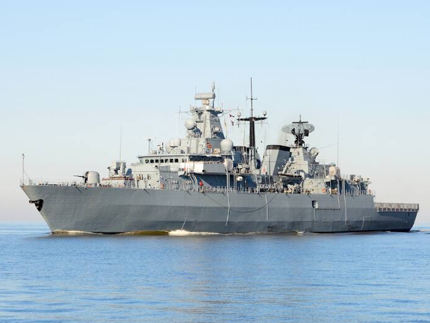 War ship on the sea