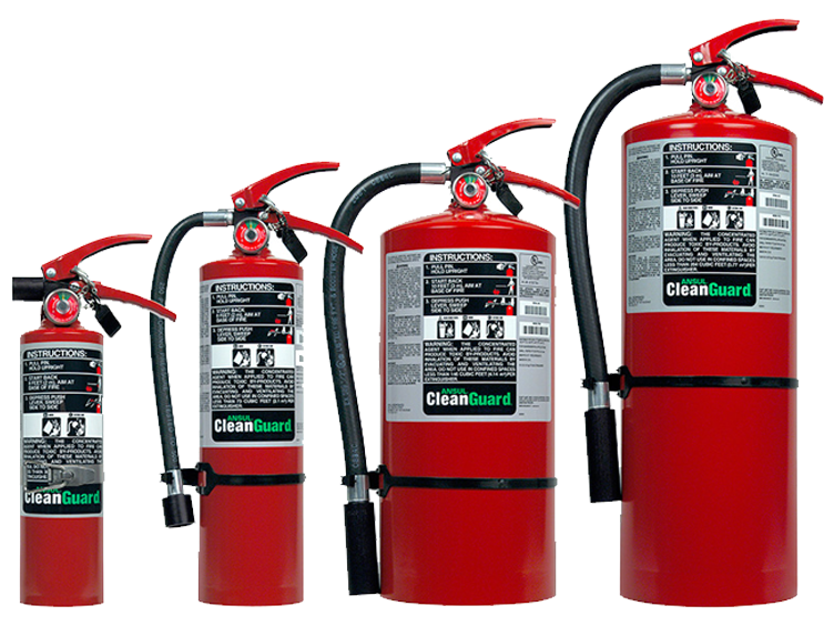 Clean agent hand portable extinguishers