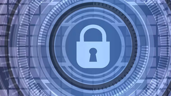 circular graphics padlock illustration
