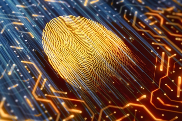 Close-up of a fingerprint scan 